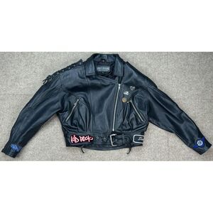 Harley Davidson Quality Leather Women's Vintage Motorcycle Riding Jacket Size 36